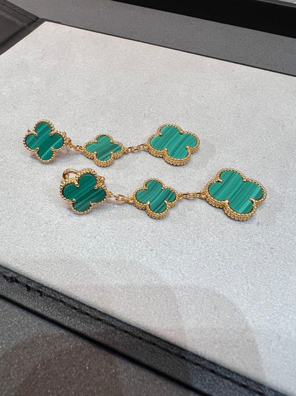 [kincade]CLOVER MALACHITE 3 MOTIFS GOLD