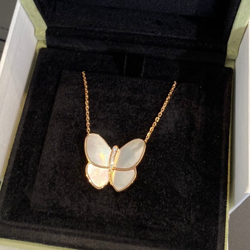 [kincade]BUTTERFLY GOLD MOP DIAMOND NECKLACE