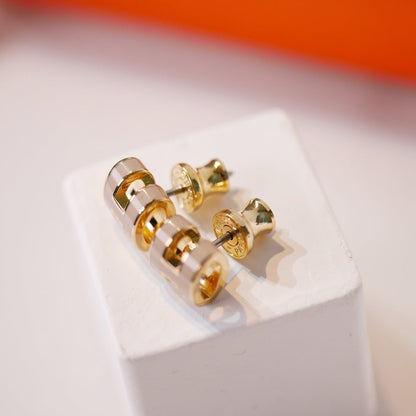 [kincade]MINI POP H GOLD EARRINGS GREY