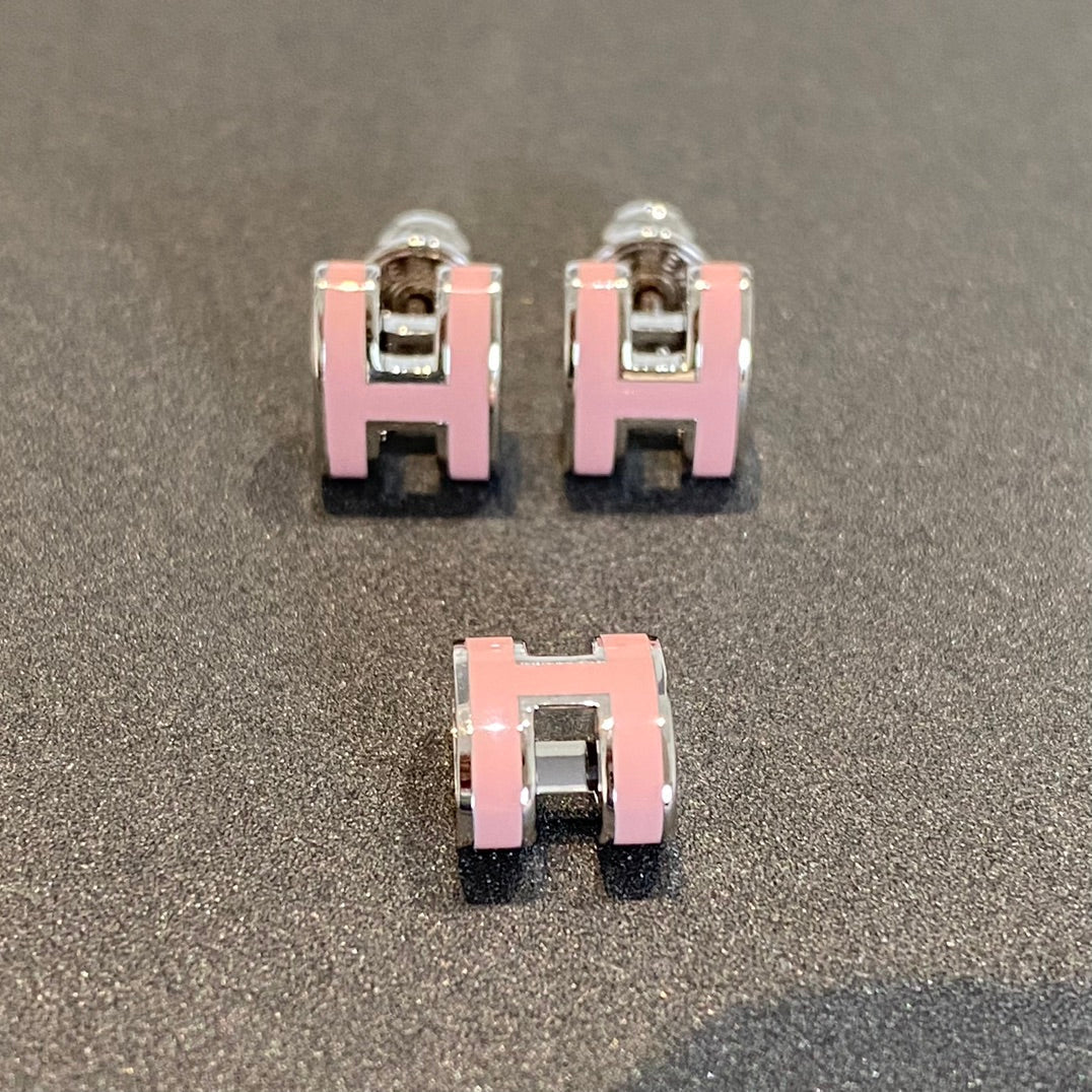 [kincade]MINI POP H SILVER EARRINGS PINK