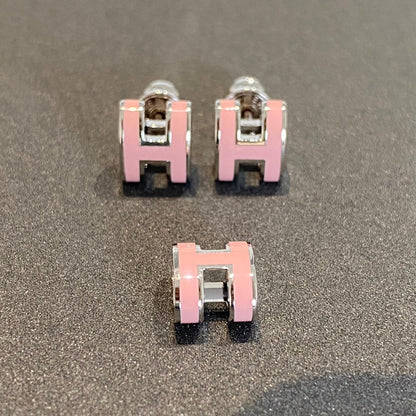 [kincade]MINI POP H SILVER EARRINGS PINK