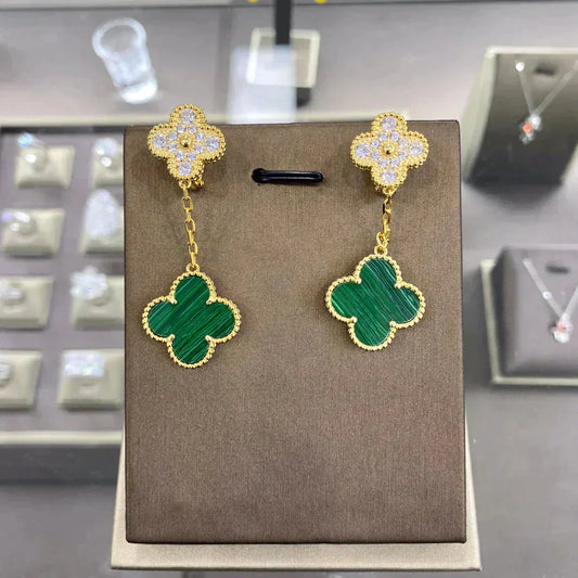 [kincade]CLOVER  2 MOTIFS  DIAMOND  EARRINGS (MULTIPLE CHOICESç´