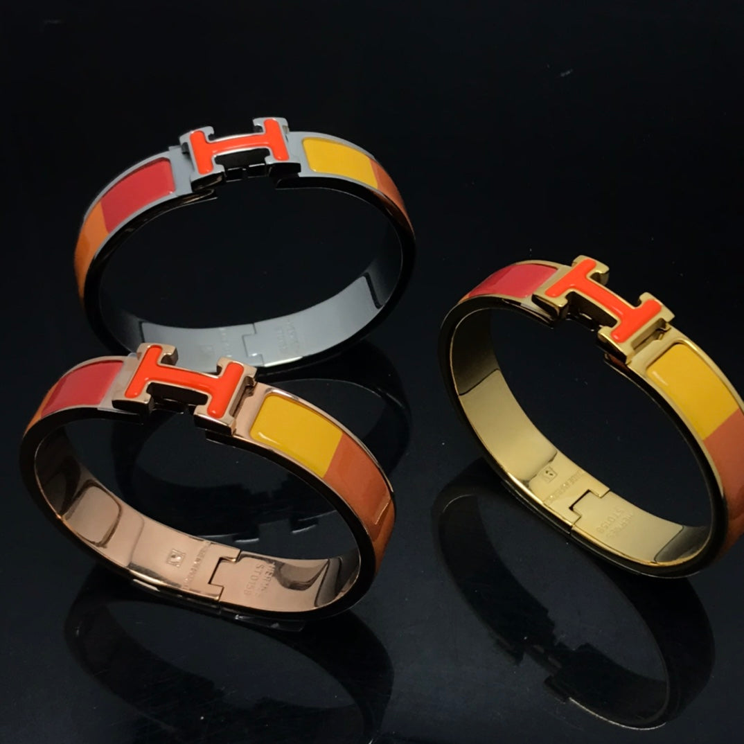 [kincade]H BRACELET ORANGE RAINBOW CERAMIC