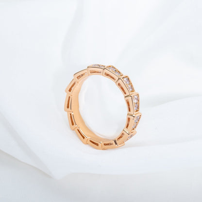 [kincade]SERPENTI RING PINK GOLD DIAMOND PAVED 3MM