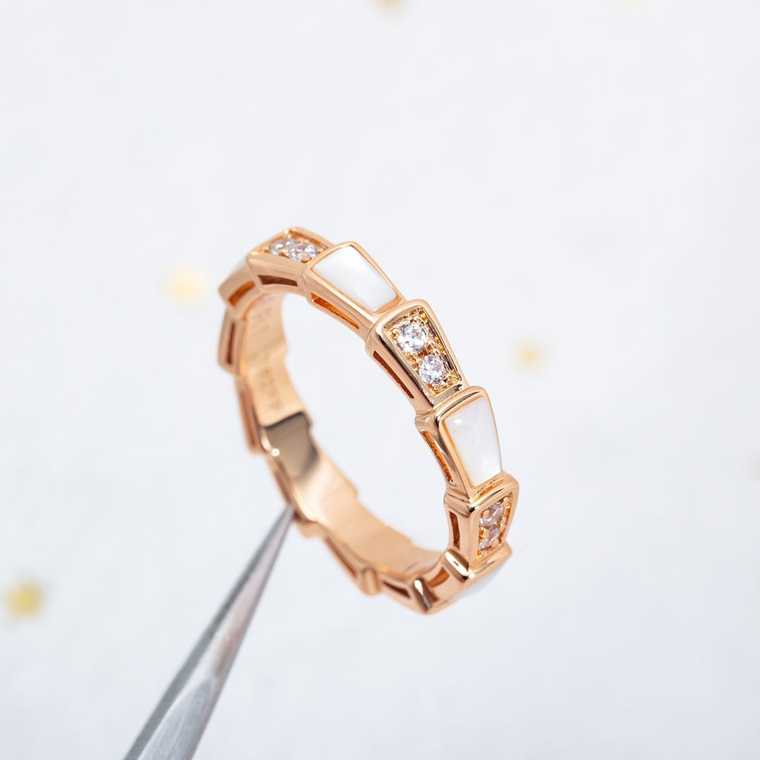 [kincade]SERPENTI RING PINK GOLD DIAMOND MOP 3MM