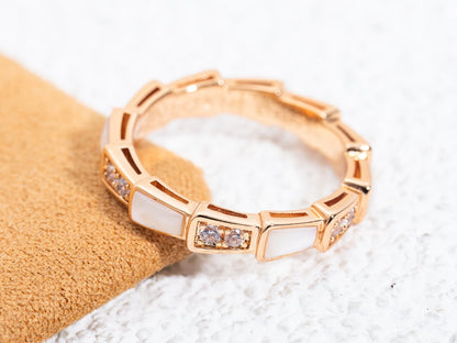 [kincade]SERPENTI RING PINK GOLD DIAMOND MOP 3MM