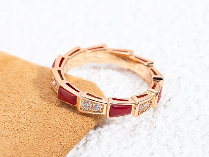 [kincade]SERPENTI RING PINK GOLD CARNELIAN DIAMOND 3MM