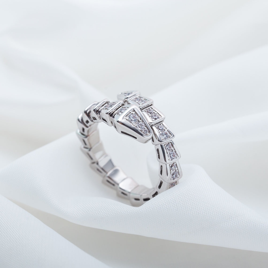 [kincade]SERPENTI RING SILVER DIAMOND PAVED 4MM