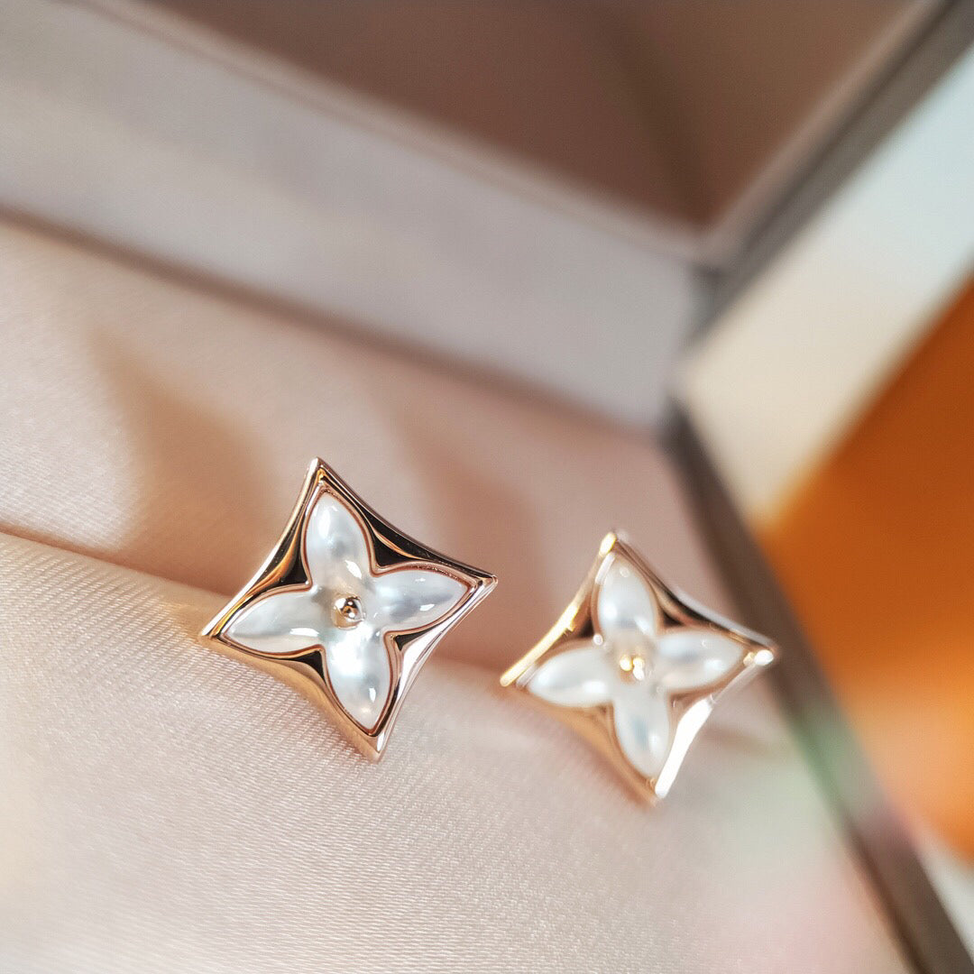 [kincade]STAR MOP PINK GOLD EARRINGS