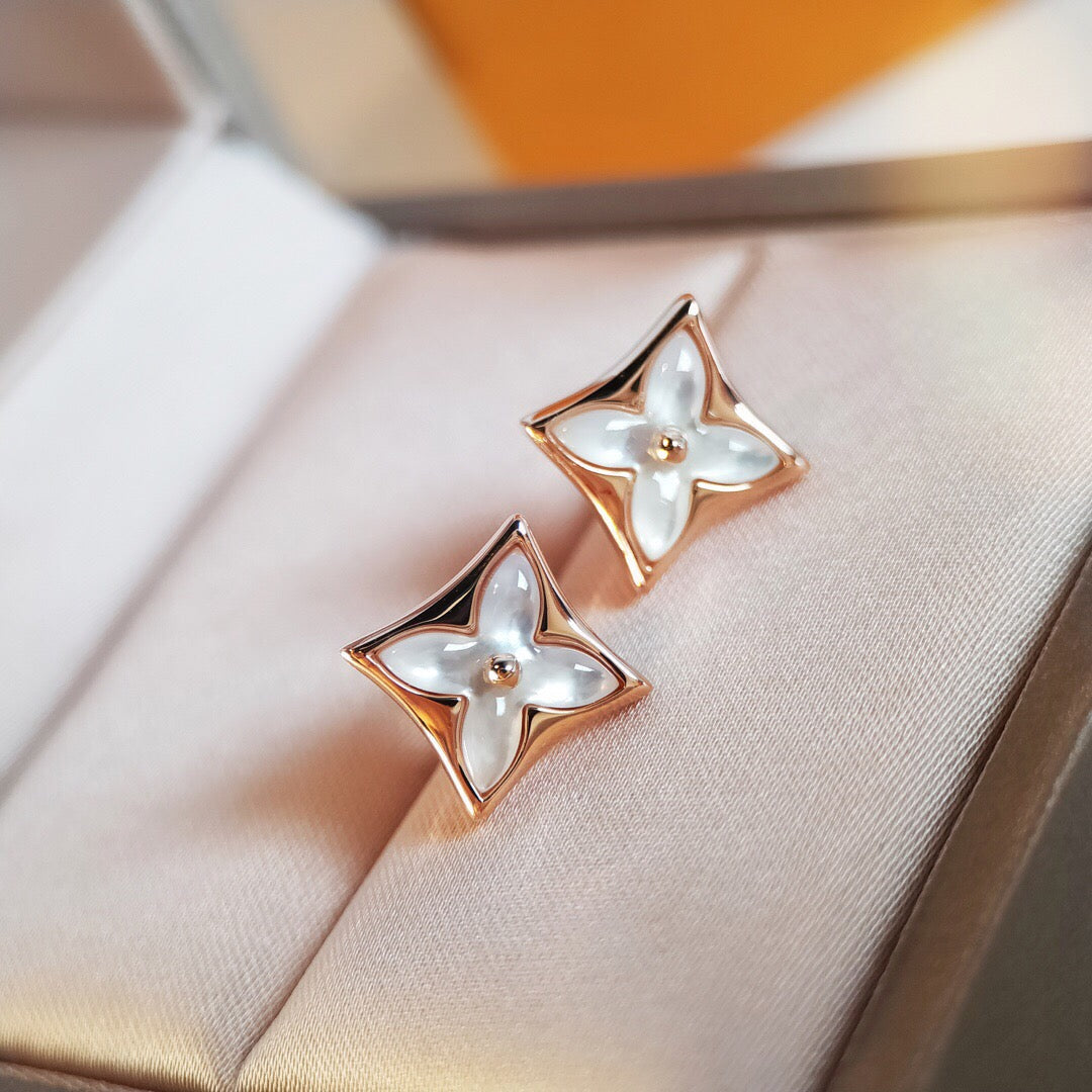 [kincade]STAR MOP PINK GOLD EARRINGS