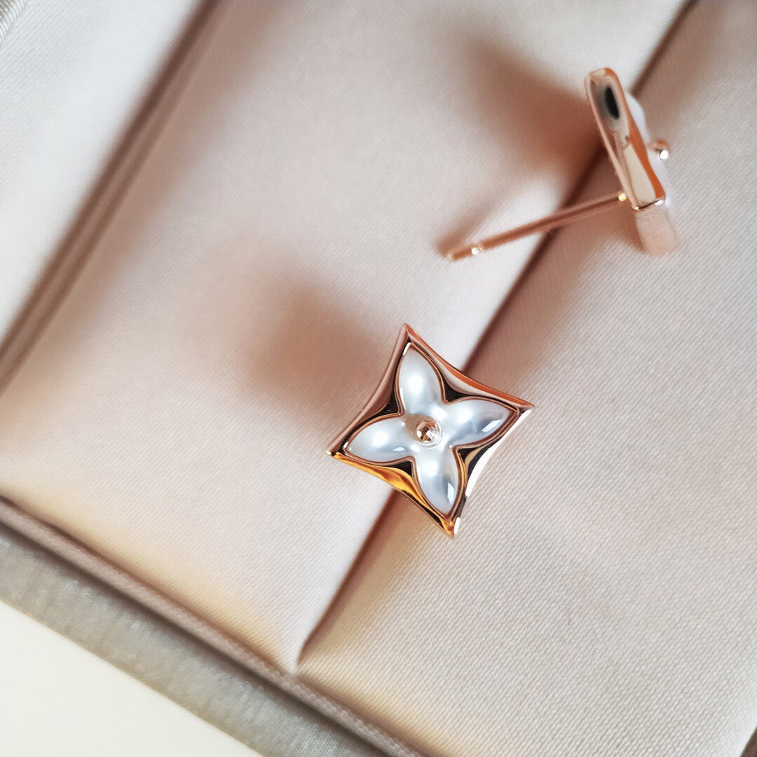 [kincade]STAR MOP PINK GOLD EARRINGS