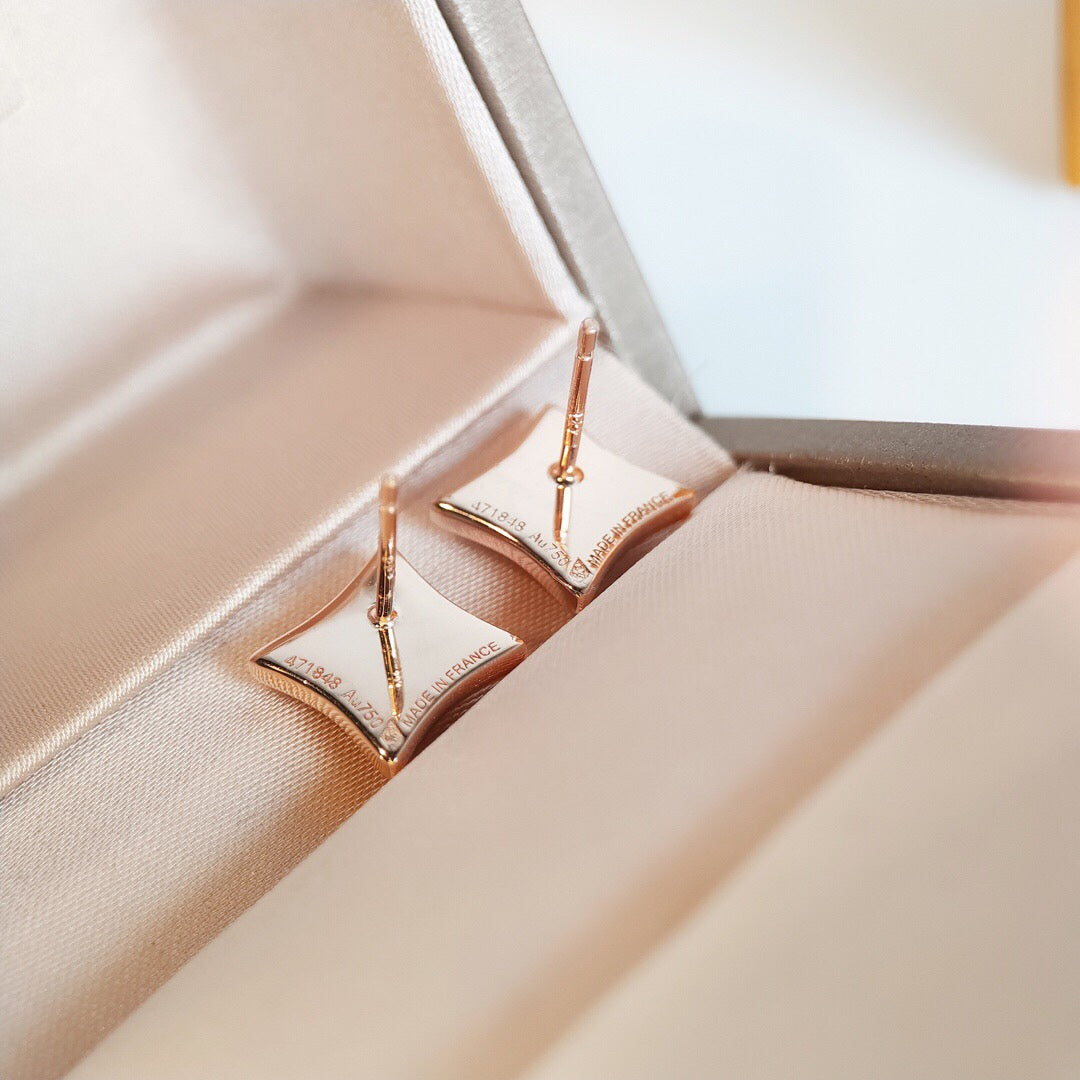 [kincade]STAR MOP PINK GOLD EARRINGS