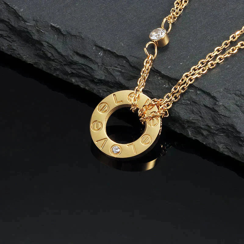 [kincade]LOVE NECKLACE 16MM 2 DIAMONDS