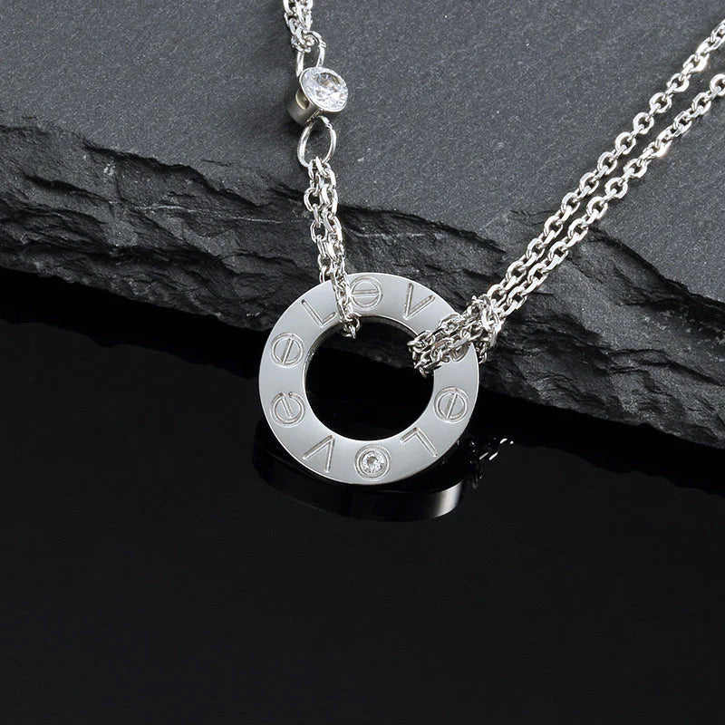 [kincade]LOVE NECKLACE 16MM 2 DIAMONDS