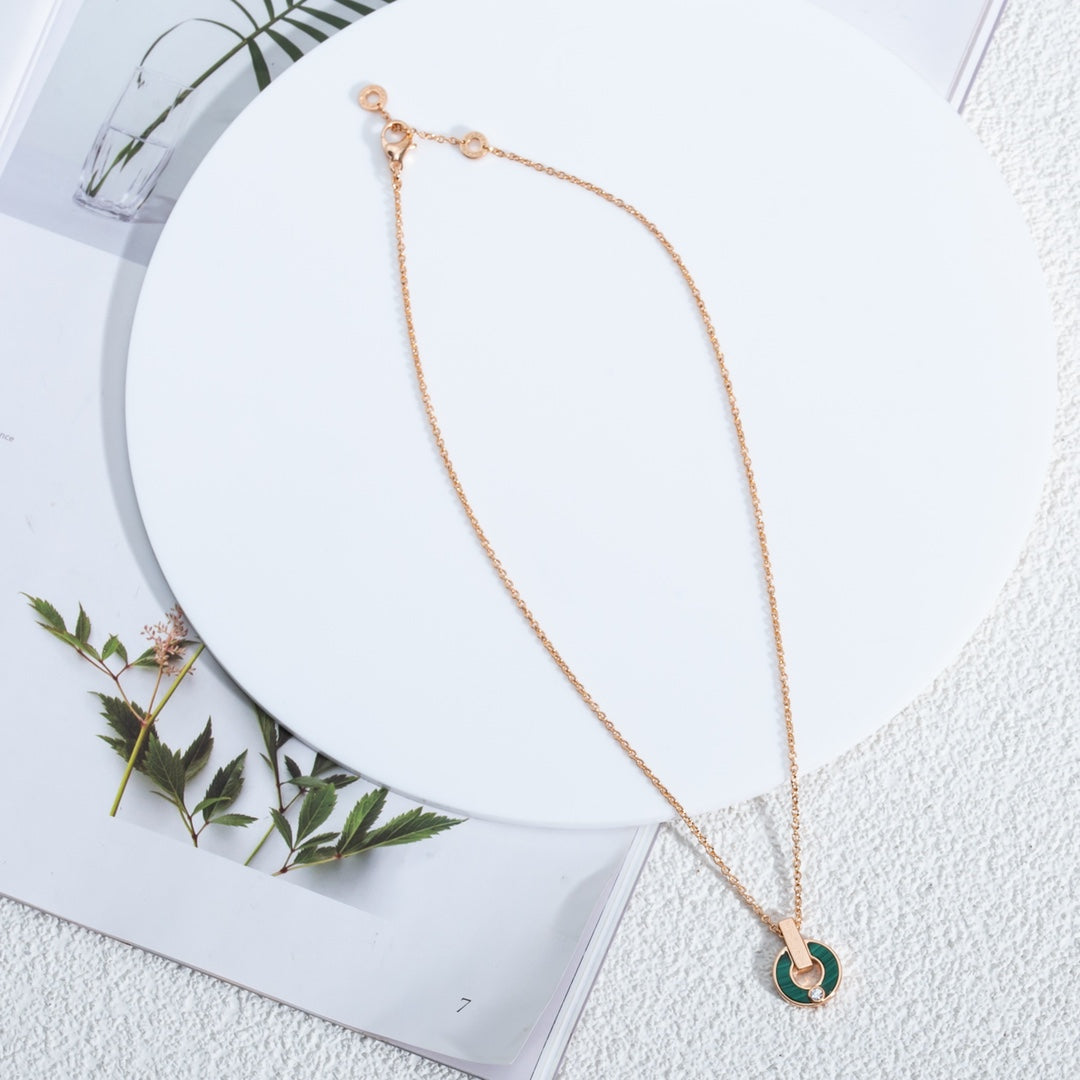 [kincade]GARI NECKLACE PINK GOLD MALACHITE