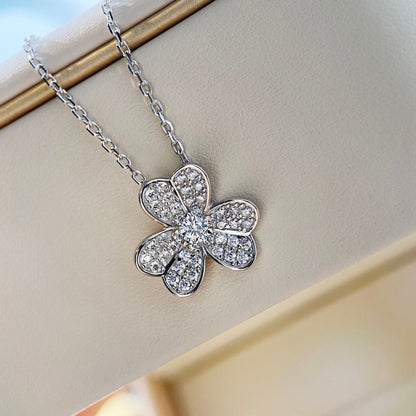 [kincade]CLOVER DIAMOND NECKLACE SILVER