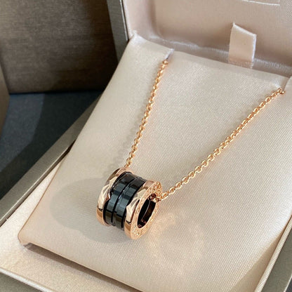 [kincade]ZERO 1 BLACK CERAMIC PINK GOLD NECKLACE