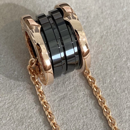 [kincade]ZERO 1 BLACK CERAMIC PINK GOLD NECKLACE