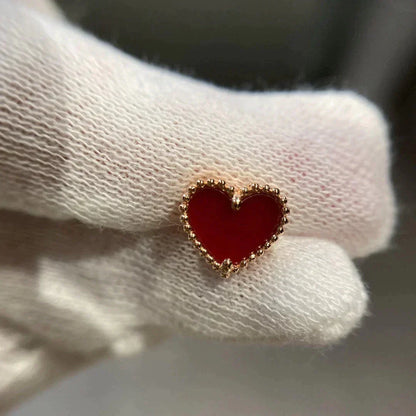 [kincade]HEART CARNELIAN STUD EARRINGS