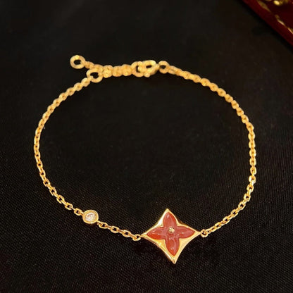 [kincade]COLOR STAR CARNELIAN PINK GOLD DIAMOND BRACELET