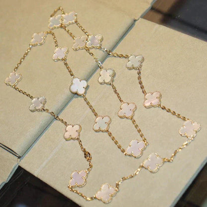 [kincade]CLOVER 20 MOTIFS WHITE MOP NECKLACE