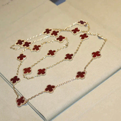 [kincade]CLOVER 20 MOTIFS CARNELIAN NECKLACE