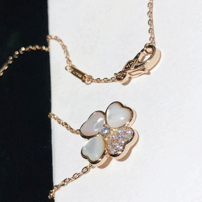 [kincade]CLOVER MOP DIAMOND ROSE GOLD NECKLACE