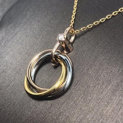 [kincade]TRINITY SILVER GOLD PINK GOLD NECKLACE