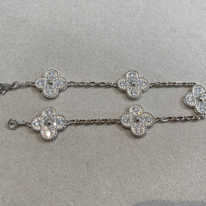 [kincade]CLOVER 5 MOTIFS  DIAMOND BRACELET SILVER