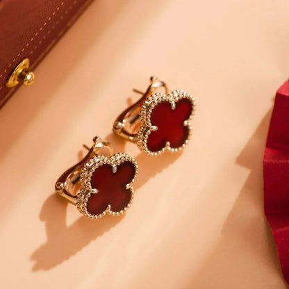 [kincade]CLOVER MEDIUM 1 MOTIFS CARNELIAN  EARRINGS