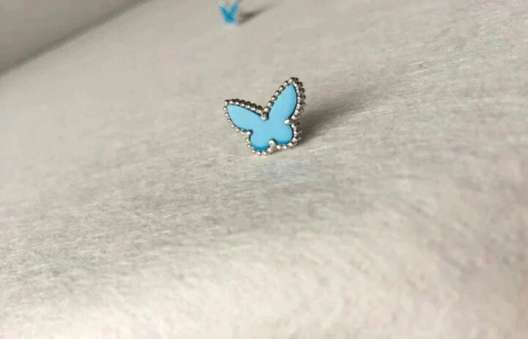 [kincade]BUTTERFLY TURQUOISE EARRINGS SILVER