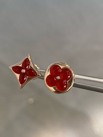 [kincade]STAR AND SUN PINK GOLD CARNELIAN STUD EARRINGS