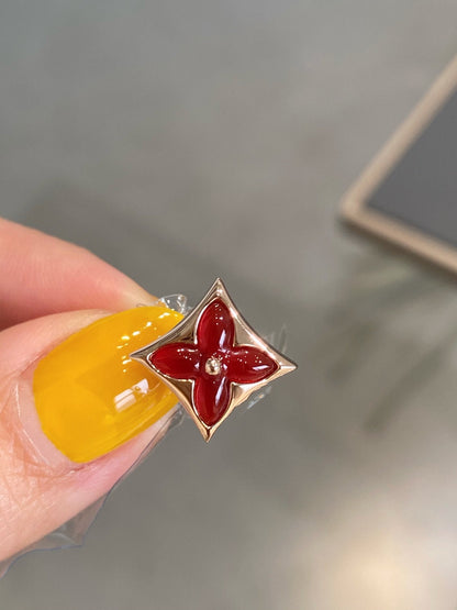 [kincade]STAR AND SUN PINK GOLD CARNELIAN STUD EARRINGS