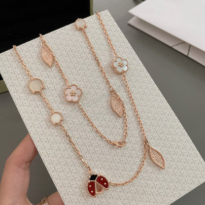 [kincade]LUCKY SPRING 15 MOTIFS ROSE GOLD NECKLACE