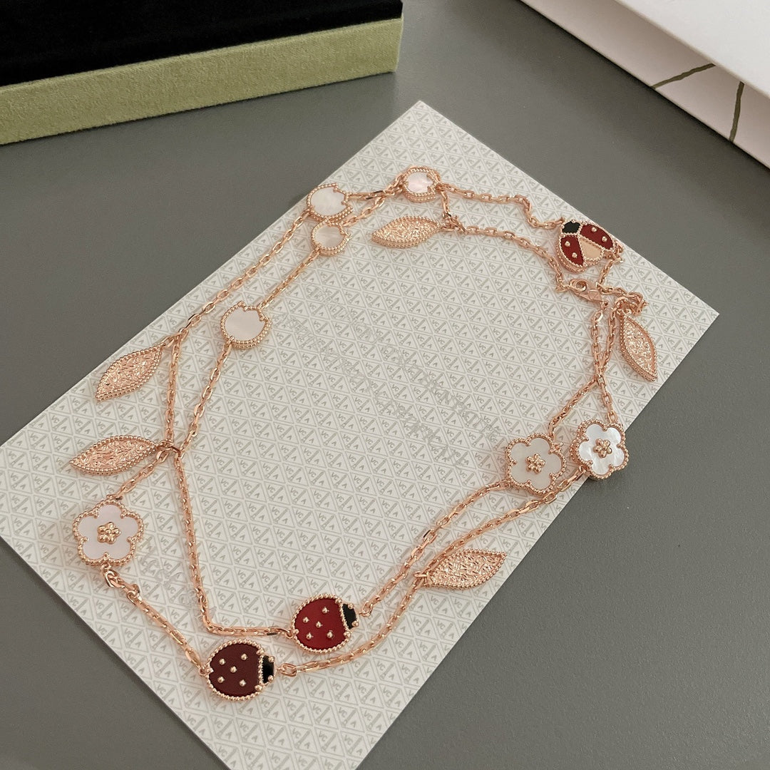 [kincade]LUCKY SPRING 15 MOTIFS ROSE GOLD NECKLACE