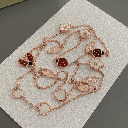 [kincade]LUCKY SPRING 15 MOTIFS ROSE GOLD NECKLACE