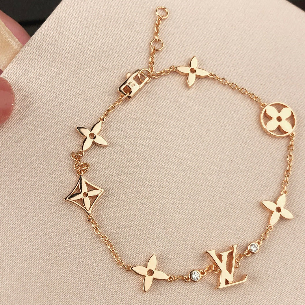 [kincade]STAR AND SUN 7 MOTIFS GOLD BRACELET