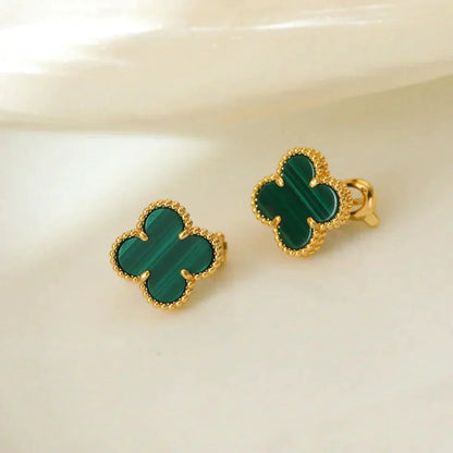 [kincade]CLOVER MEDIUM 1 MOTIFS MALACHITE  EARRINGS