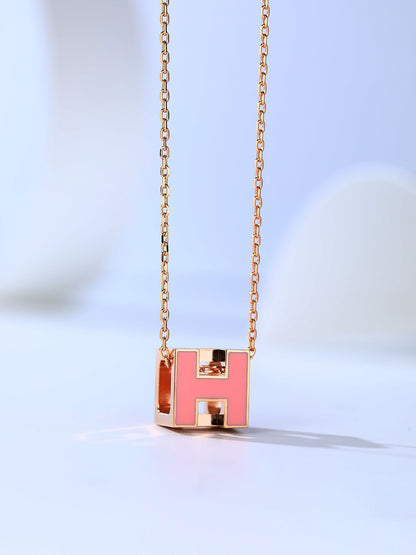 [kincade]H CAGE PINK GOLD NECKLACE