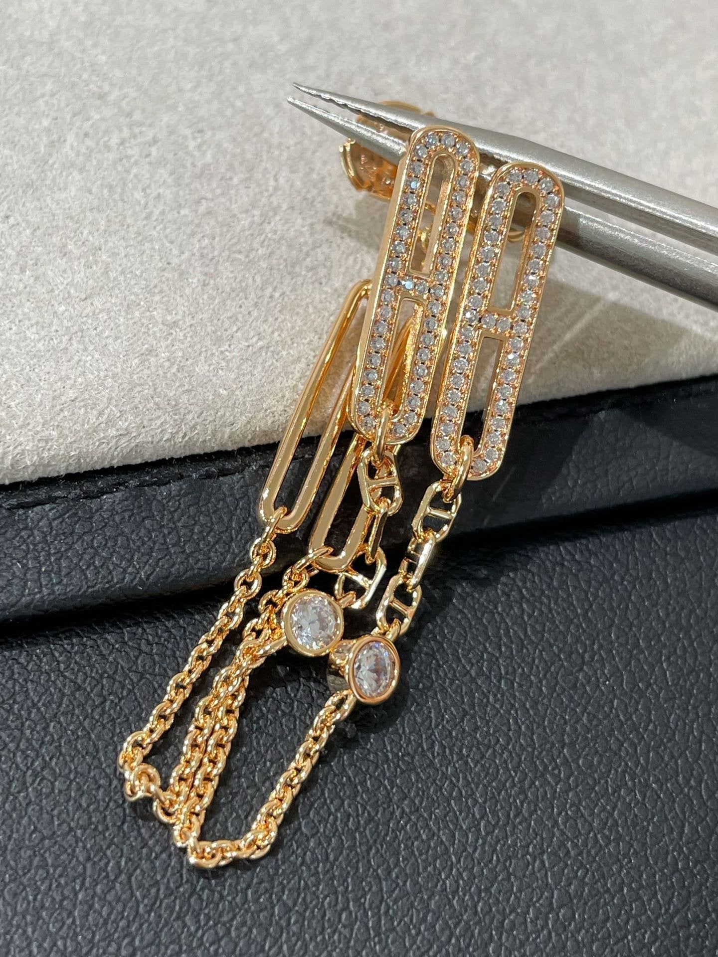 [kincade]CHAINE CHAOS DIAMOND DROP EARRINGS