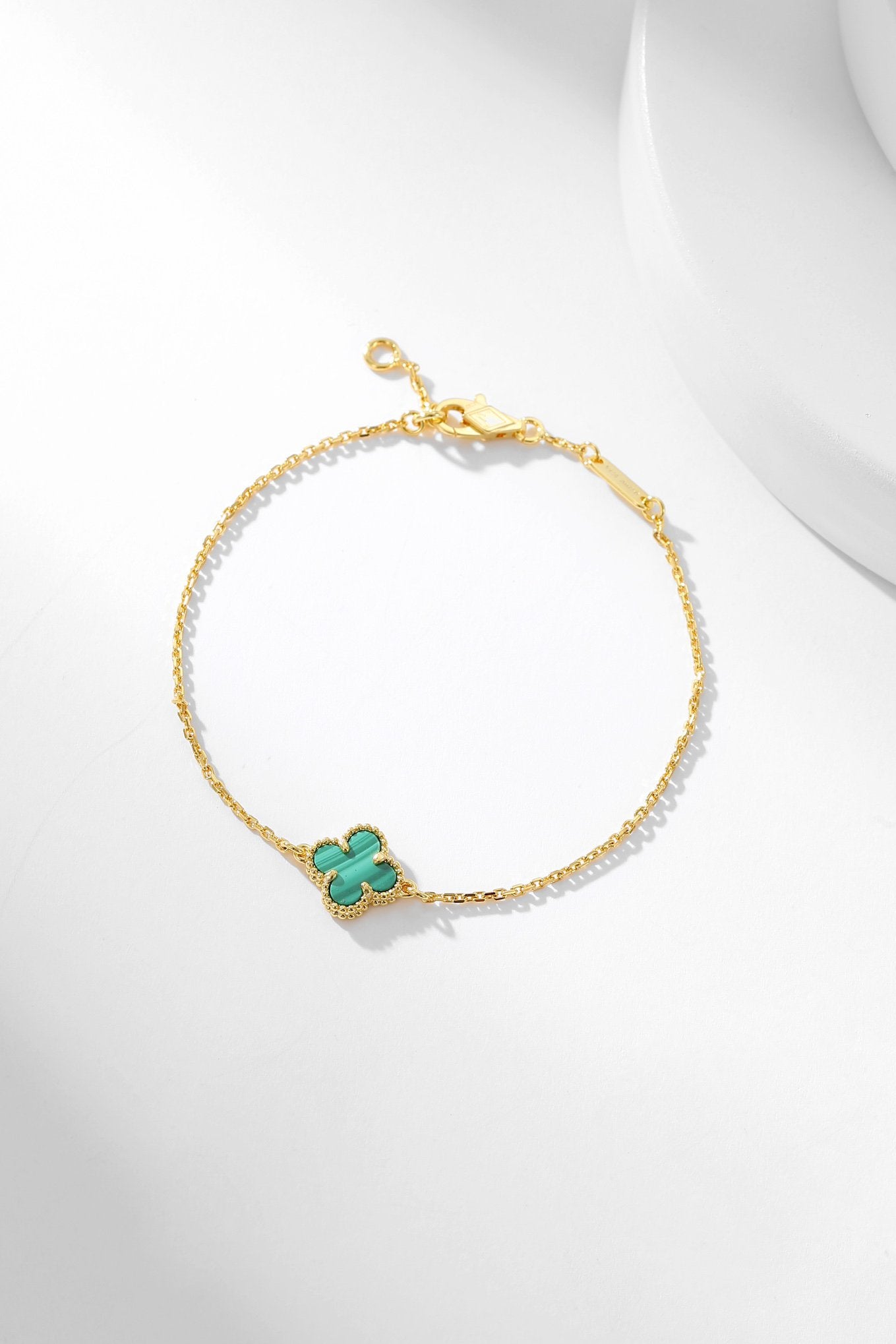 [kincade]CLOVER BRACELET MALACHITE 1 MOTIF