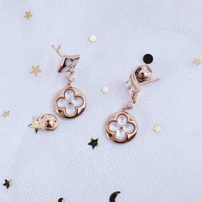 [kincade]STAR AND SUN PINK GOLD MOP DROP EARRINGS