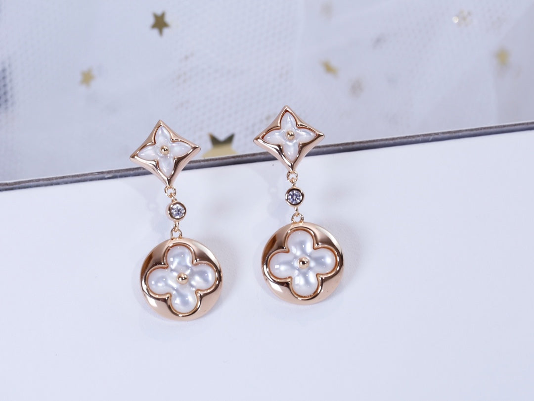 [kincade]STAR AND SUN PINK GOLD MOP DROP EARRINGS