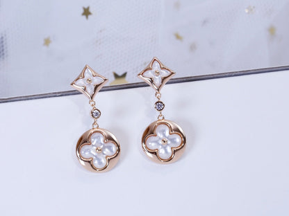 [kincade]STAR AND SUN PINK GOLD MOP DROP EARRINGS