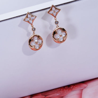 [kincade]STAR AND SUN PINK GOLD MOP DROP EARRINGS