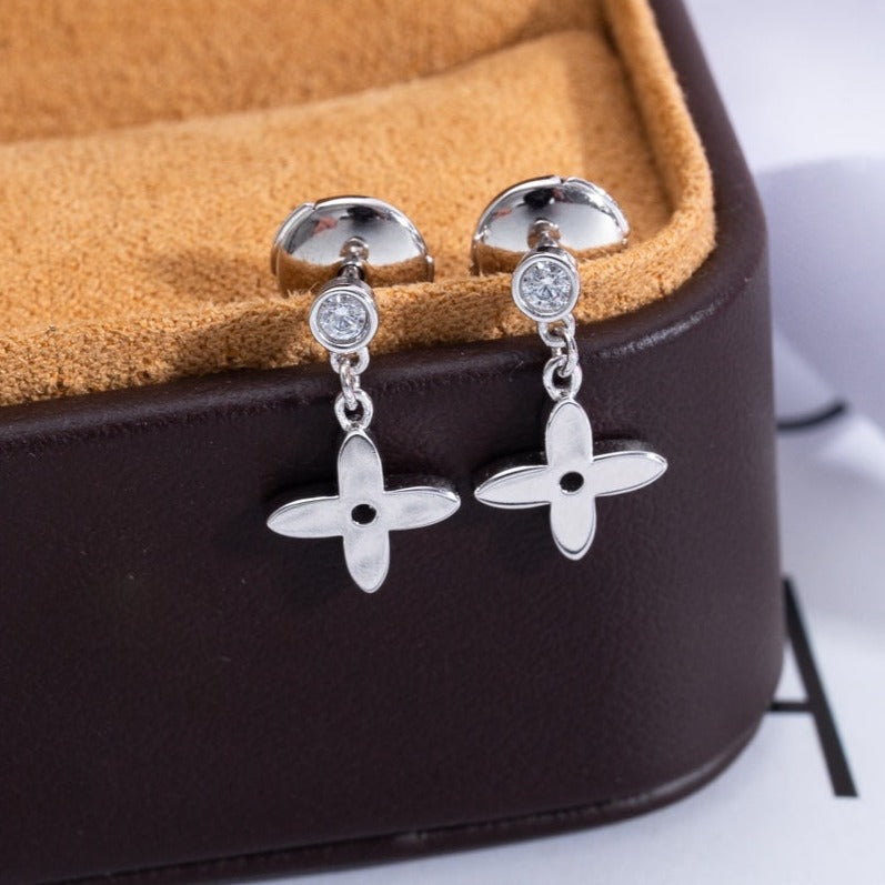 [kincade]VIDYLLE SILVER DIAMOND MINI DROP EARRINGS