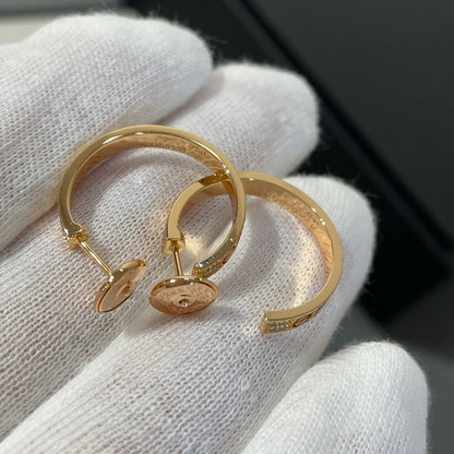 [kincade]LOVE DIAMOND PINK GOLD HOOP EARRINGS