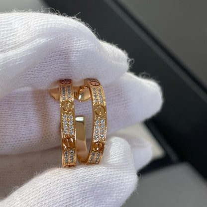 [kincade]LOVE DIAMOND PINK GOLD HOOP EARRINGS