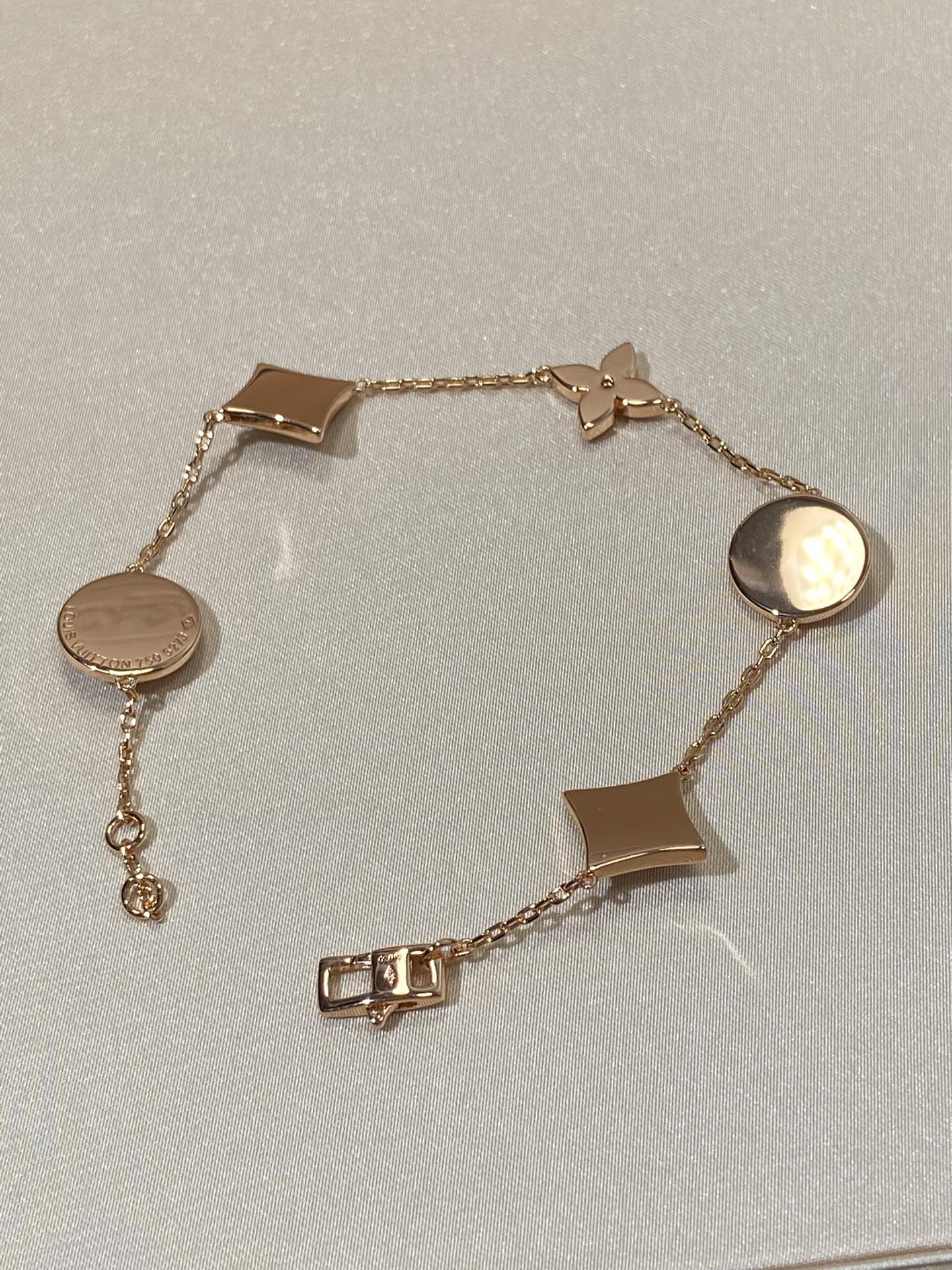 [kincade]STAR AND SUN 5 MOTIF MOP PINK GOLD BRACELET