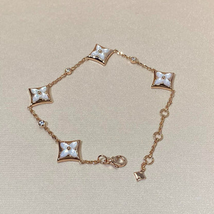 [kincade]STAR 4 MOTIF MOP DIAMOND PINK GOLD BRACELET